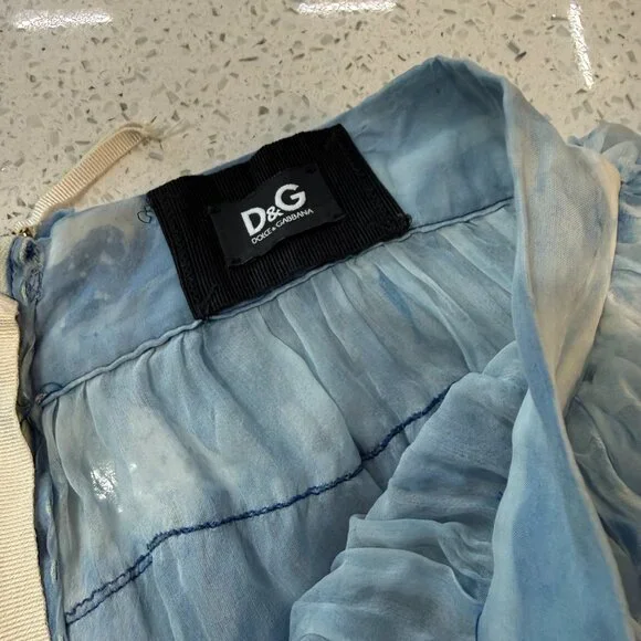 DOLCE & GABBANA Silk Skirt Blue Ruffle Mini Skirt Layered Lolita Skirt - Picture 4 of 8